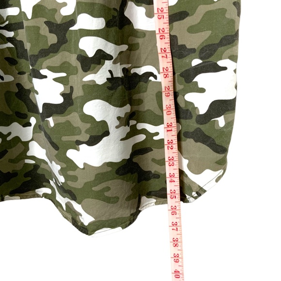 ANTHROPOLOGIE STANDARD GRACE Popover Camo Mini Dress / Tunic Roll Tab Sleeves XL - Picture 3 of 9